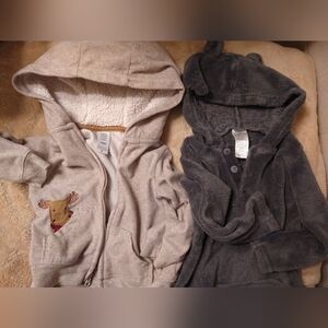 Just One You By Carter's Beige and Little Beginnings Gray With Ears Kids Hoodies